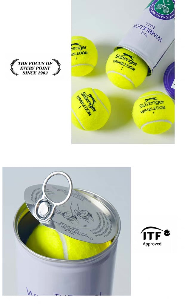 Slazenger Wimbledon Tennis Balls - 1 Can (4 Balls)